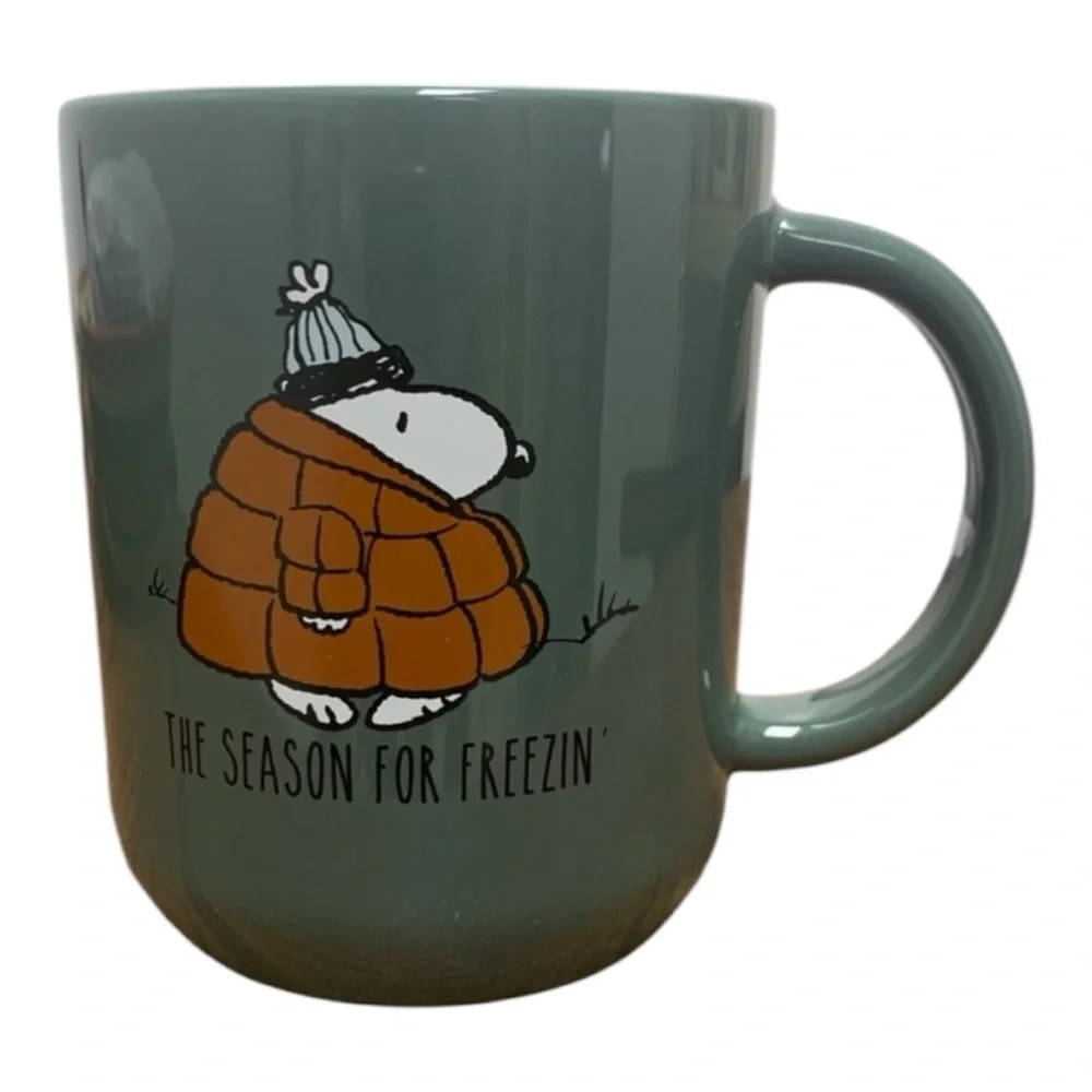 Snoopy Puffer Jacket Peanuts Christmas Ceramic Large Mug